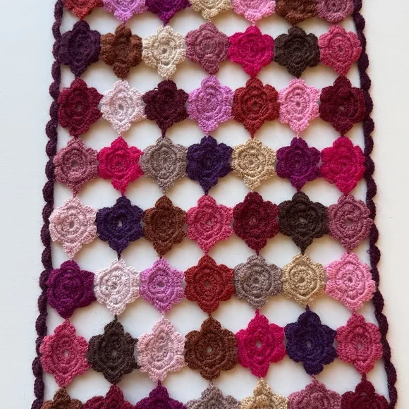 Sophie Digard Multicolor Wool Floral Crochet Scarf OS - Picture 6 of 11